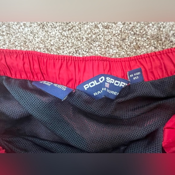 Vtg Polo Sport Ralph Lauren Swim Trunks Mens Large Red Lined Shorts Suit 90s H25 - Picture 4 of 9